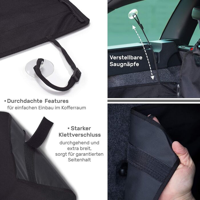 Захист для багажника автомобіля BARTSTR для собак, універсальний, підходить для універсалів. Вологостійкий килимок з боковим та захистом бампера. У комплекті – сумка на плече (XXL)