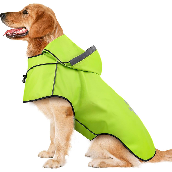 Дощовик для собак, маленьких порід, дощова куртка для собак, дощовик з капюшоном, світловідбиваючий дощовик для собак, ультралегкий дощовик для собак - зелений (зелений, XL)