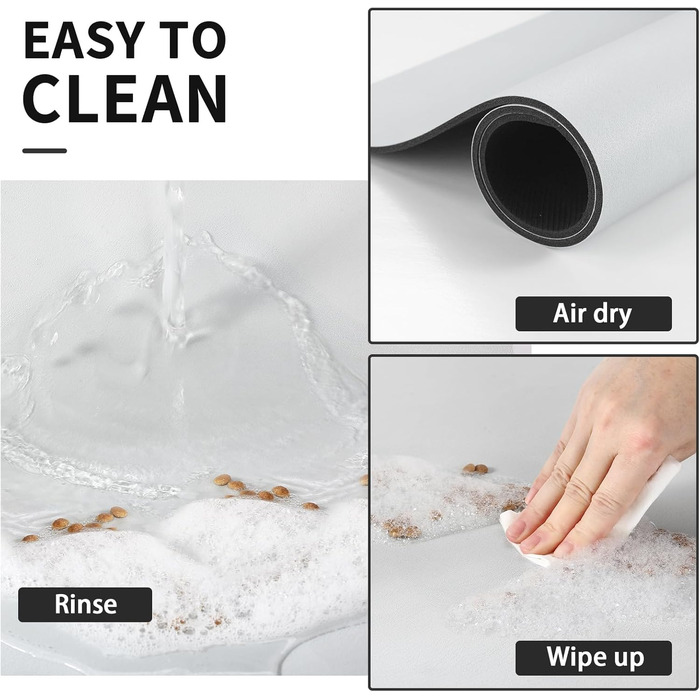 Килимок для годування домашніх тварин HotLive, вбираючий, для собак та котів, без плям, легко миється, швидко сохне, 12'x19' (18'x28', світло-сірий)