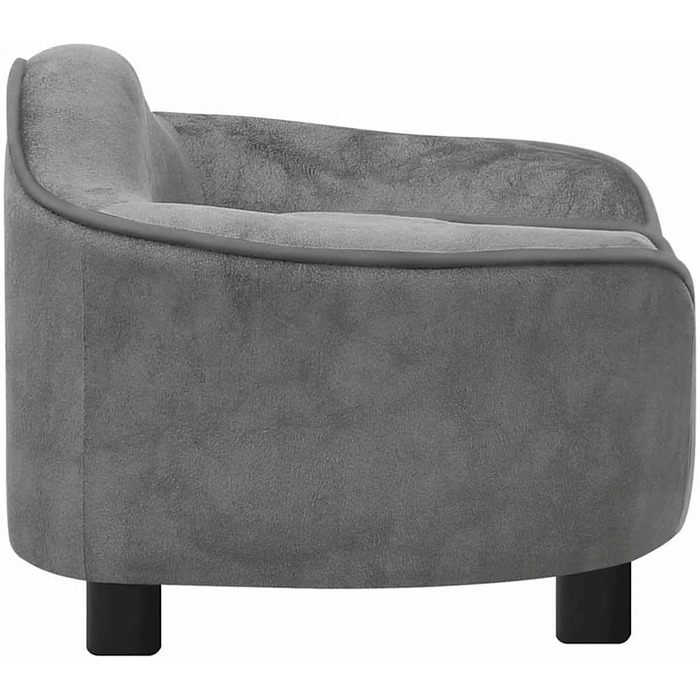 Софа для собак VidaXL 67x47x36 см, плюшеве ліжко для котів та собак (сірий)