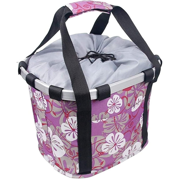 Знімний велосипедний кошик для маленьких тварин - складана передня сумка - портативний візок для котів та собак (фіолетовий)