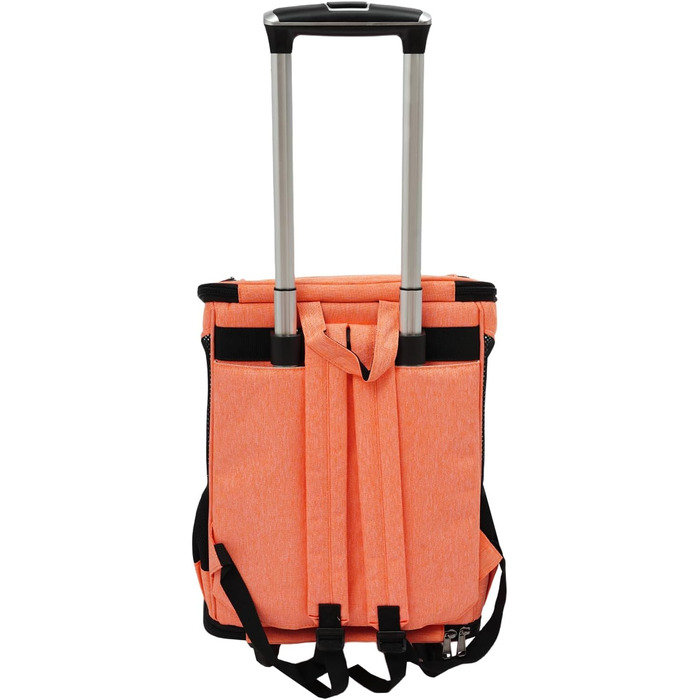 Транспортна переноска для собак та котів з колесами, складана, рюкзак для тварин з телескопічною ручкою, переноска для великих котів та маленьких собак з дихаючою сіткою, рюкзак для домашніх тварин до 9 кг (Помаранчевий)