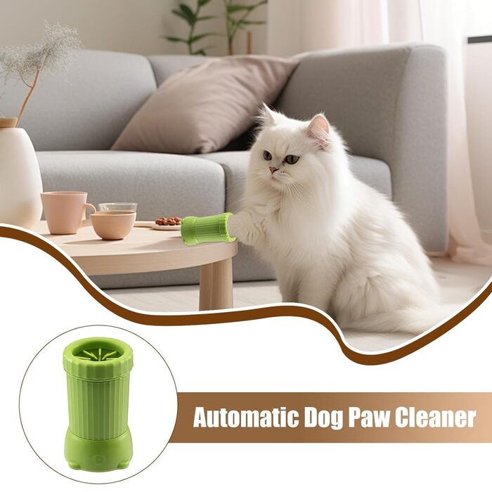 Автоматичний мийник лап для собак, електричний | Пристрій для догляду за шерстю котів та собак, USB, портативний, зелений