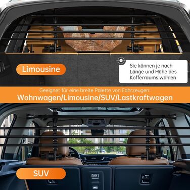 Сітка для багажника автомобіля для собак, універсальна, 32-55см * 80-145см, без повторного монтажу