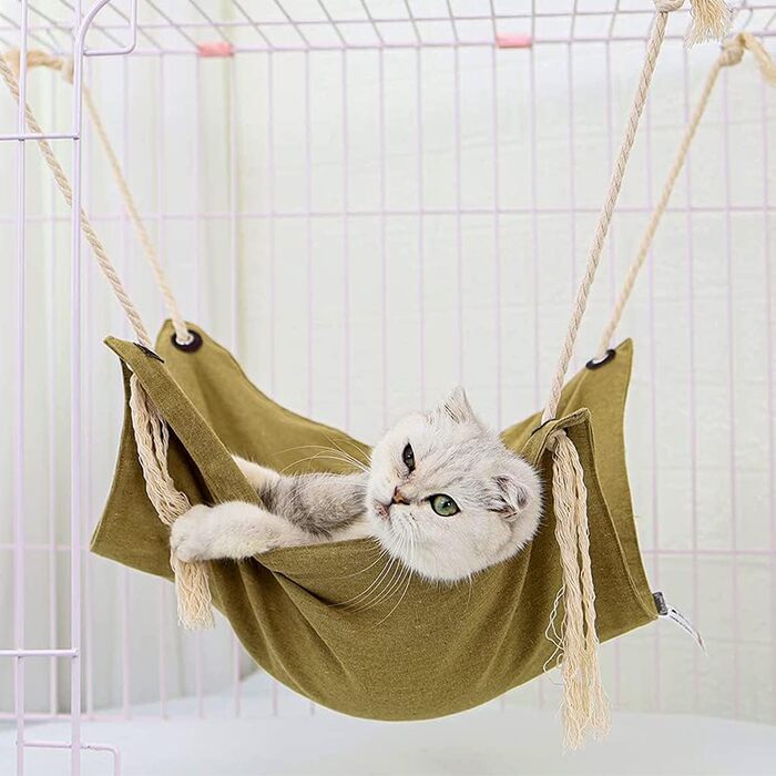 Гамак для кота, лежанка-переноска, гамак-ліжко для котів, тхорів, щурів, кроликів, маленьких собак та інших домашніх тварин. Розмір 47x47 см (зелений)