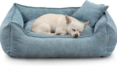 Gutekissen® Lucky: М'яке ліжко для собак - зручне та миється, з поліуретановою начинкою, знімний чохол (зелений, синій), XS - 55x40 см