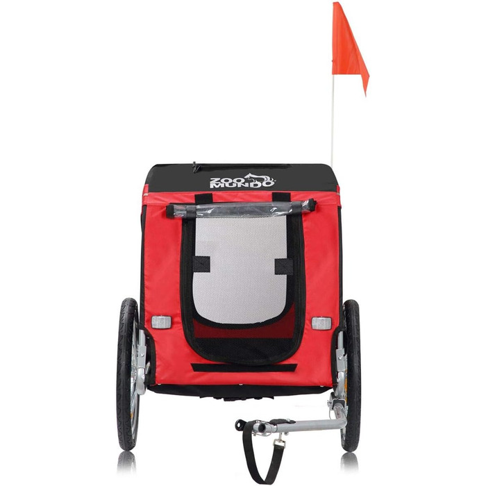 Фahrradanhänger Zoomundo для собак: червоний/чорний, срібна рама - Zoomundo