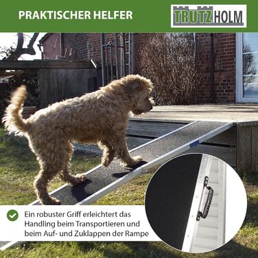 Рампа для собак TRUTZHOLM, розкладна, 183 см, вантажопідйомність 180 кг, алюміній, сірий/чорний, з сумкою