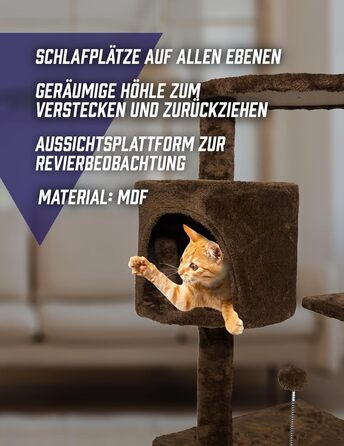 Кігтеточка для котів SPOCADO Атлетік - 112 x 40 x 40 см - сірий колір. Зона відпочинку, печеринка, платформа, кігтешліфування.