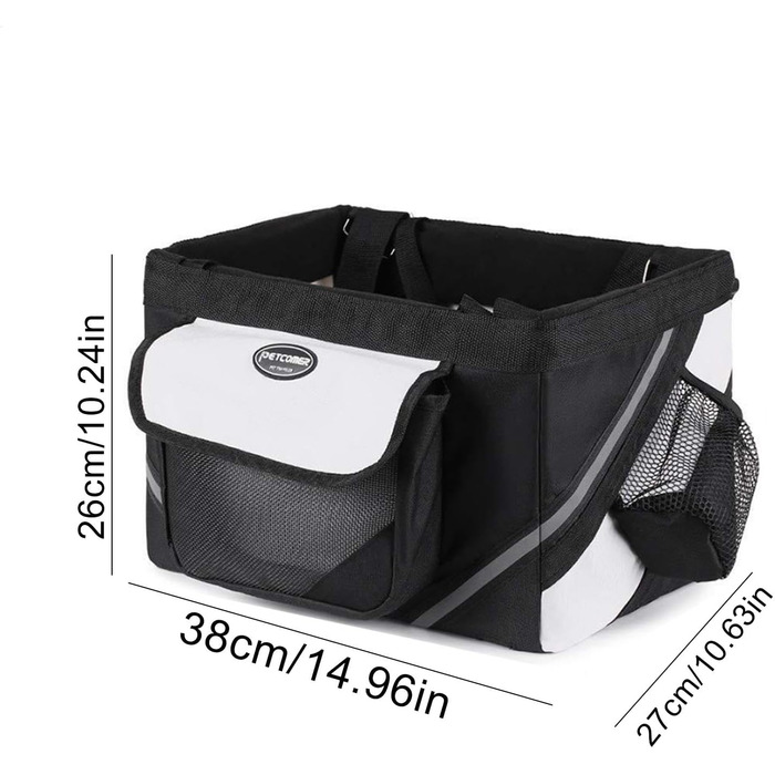 Переноска для собак на велосипеді: зручна та дихаюча сумка-переноска для маленьких собак та котів, чорного кольору. Підходить для прогулянок, пікніків та їзди по горах. Зроблена з оксфордської тканини.