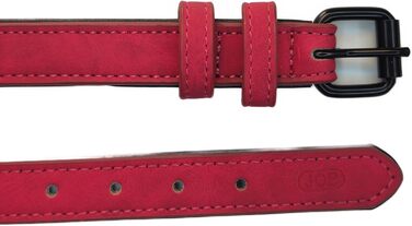 Шкіряний ошийник для собак та котів з персональним гравіюванням Jack & Be - червоний, розмір M