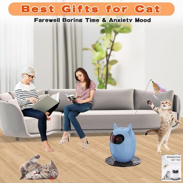 Інтерактивна іграшка для котів Spessn, автоматична з червоною крапкою, перезаряджувана, для котів/кошенят/собак (біла/блакитна)