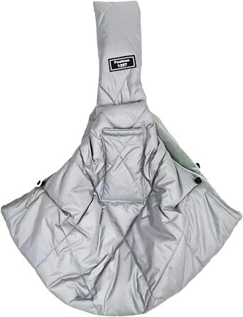 Сумка-переноска для собак та котів, зимова, з м'яким ременем, через плече, для маленьких тварин (Світло-сіра)