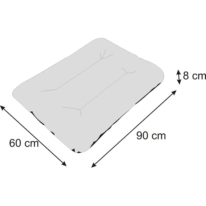 М'який лежак для собак, лежанка-софа для тварин, подушка для собак, корзина для собак, м'яке ліжко для собак, 90 x 60 см, бежевий, R1, з принтом лапок