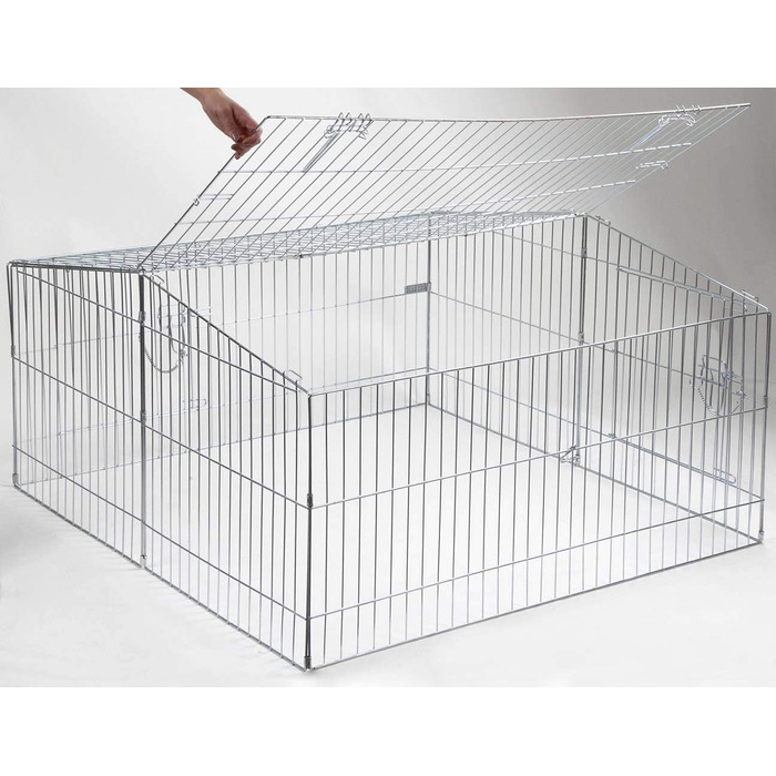 Вольєр для тварин Kerbl Easy, оцинкований, із сонцезахистом, 115x115x60 см