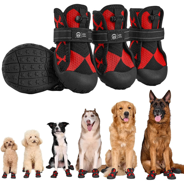 Взуття для собак Arblina Outdoor: водонепроникне, з регульованою застібкою, захист подушечок лап, для малих, середніх та великих собак
