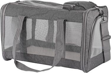 Транспортна сумка для котів та собак середнього розміру TAIKURA, складана переноска для тварин, дихаюча та миюча, з плечовим ременем, 44x31x31 см