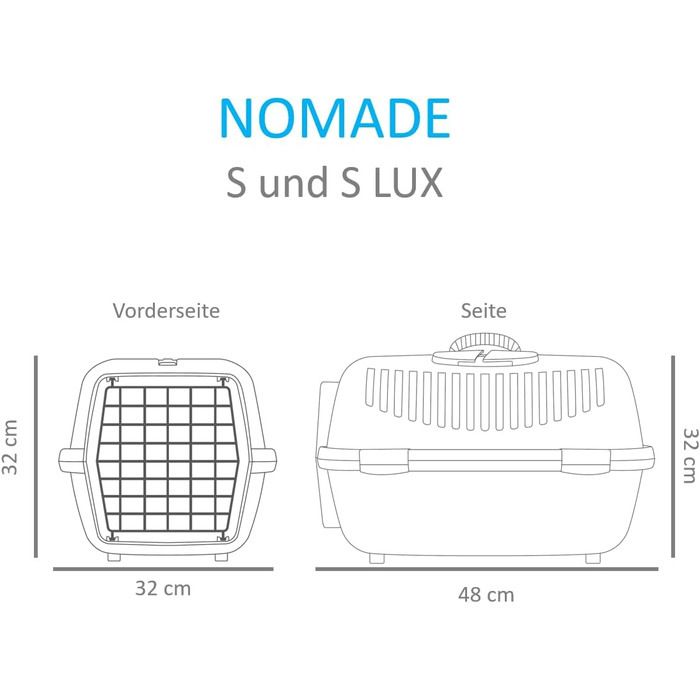 Транспортна переноска Nomade 1 для собак та котів - 48x32x32 см, до 6 кг, міцний поліпропілен