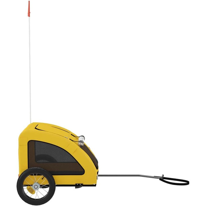 Прицеп для тварин, сірий Оксфорд та залізо (жовтий), 124 x 53 x 53 см