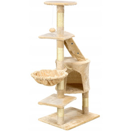 Когтеточка-вежа для котів з лежаком та стовпчиком Funfit Home&Office, 120 см