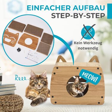 Будиночок-кіготь для котів Ultiness® з ігровим майданчиком, 44x25x38 см. Кліма-кіготь для котів, аксесуари для котів, іграшки для котів