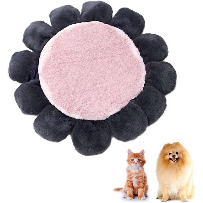 Килимок для тварин Oncpcare, круглий, з квітковим малюнком, м'який, теплий, плюшевий, для собак та котів середніх та малих порід, рожевий, L (100 см)