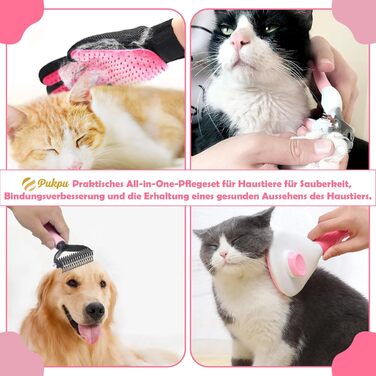 Набір для догляду за тваринами 9 предметів: щітка для собак та котів, очищувач лап, зубна щітка для пальців, обрізач кігтів, пилка для кігтів, гребінець для собак, рукавичка для догляду за котами, щітка для миття