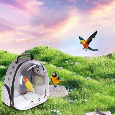 Рюкзак-переноска для птахів Interfashioner® Bird Carrier Rucksack, сірий (Feathered Grey)