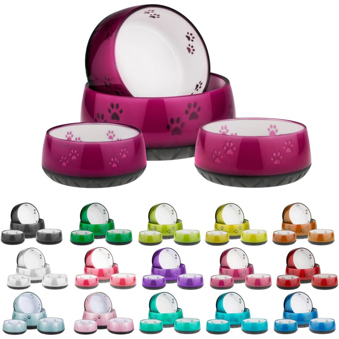 Миска для собак EHASO з лапками - годівниця та миска для води для маленьких та великих собак (330 мл, баклажан)
