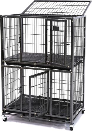 Клітка для домашніх тварин Homey Pet 79 см, міцний пластиковий піддон, чорна
