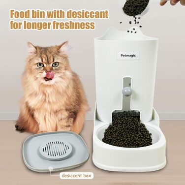 Автоматична годівниця для котів Petmagic, 4,4 л, набір мисок для корму і води, 2 шт, для домашніх тварин