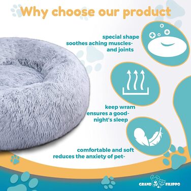 М'яке ліжко для собак знімний чохол 80 см - Ручна робота, пухнасте ліжко для собак, подушка для собак пухнаста - ліжко для котів, машинне прання - кругле ліжко для котів Бежеве 80 см Бежевий