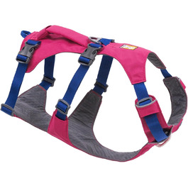 Шлея для собак Ruffwear Flagline з ручкою, легка, регульована, 3 точки кріплення повідка, посилений ремінь, металевий V-кільце, рожевий Alpenglow, розмір M