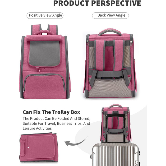 PETCUTE Рюкзак для собак та котів, дихаючий, складний, для подорожей, червоний