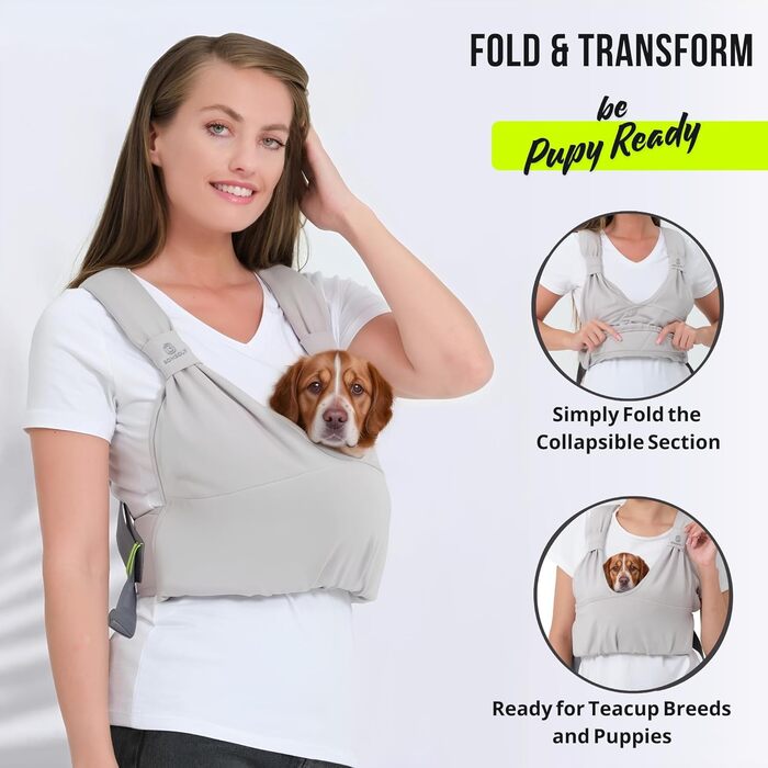 Сумка-переноска для собак та котів, для цуценят та маленьких собак, регульована, бавовна, сіра