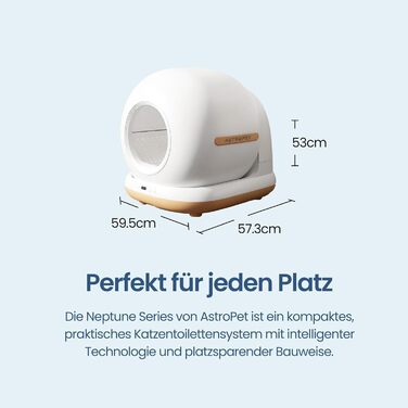 Автоматичний котячий туалет AstroPet 72L з APP-керуванням, UV-стерилізацією та килимком для декількох котів (Single)