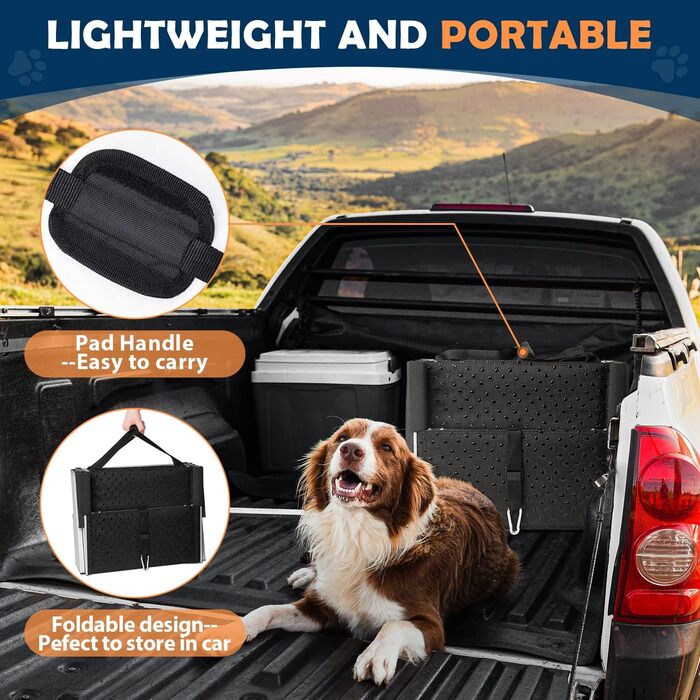 Сходинка для собак у машину: легка алюмінієва складана пандус для домашніх тварин з неслизькою поверхнею (4 сходинки)