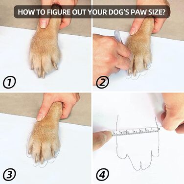 Водонепроникні чоботи для собак (4 шт.) з регульованими ремінцями та світловідбиваючими елементами, для собак малих та середніх порід