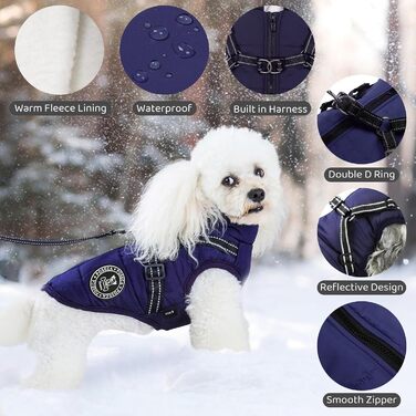 Водонепроникна зимова куртка для собак Poseca, тепла жилетка для малих, середніх та великих собак, з шлейкою, 3XL, зелена