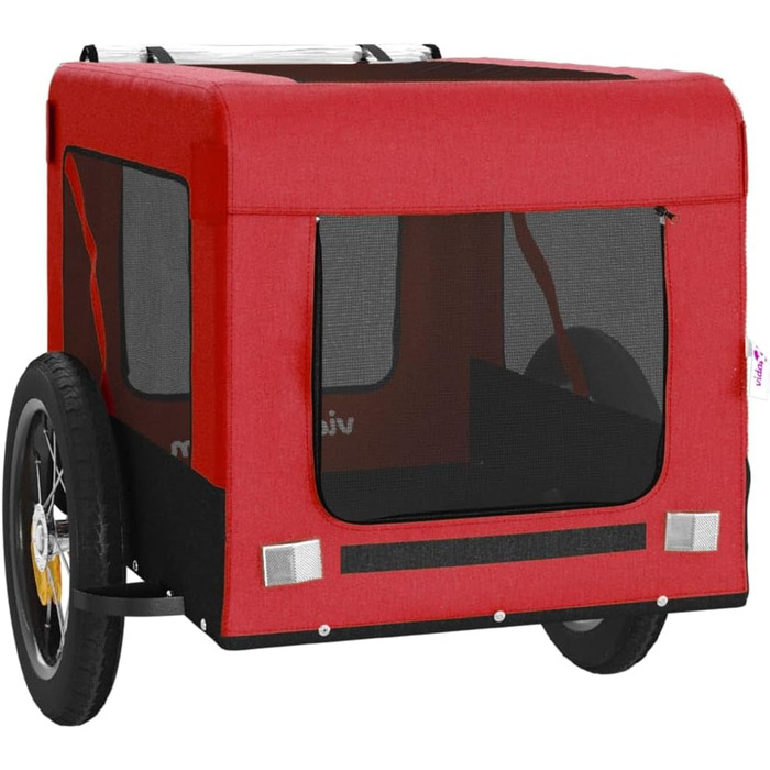 Причіп для велосипеда для собак та котів, червоно-чорний, Oxford-Gewebe & Eisen