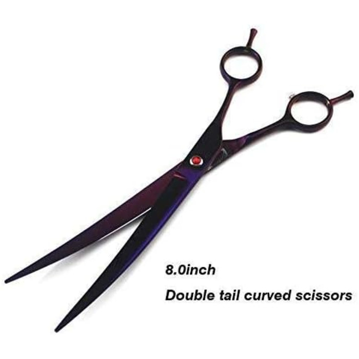 Набір професійних ножиць для грумінгу собак та котів (4 шт.): прямі, зігнуті, для стрижки та фінальної обробки. Виготовлені з нержавіючої сталі.
