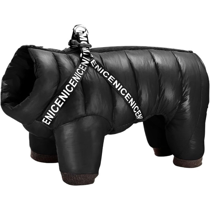 Зимовий теплий водонепроникний теплий зимовий одяг для собак маленьких та середніх порід, для Французького бульдога, Чихуахуа (Чорний, 14)