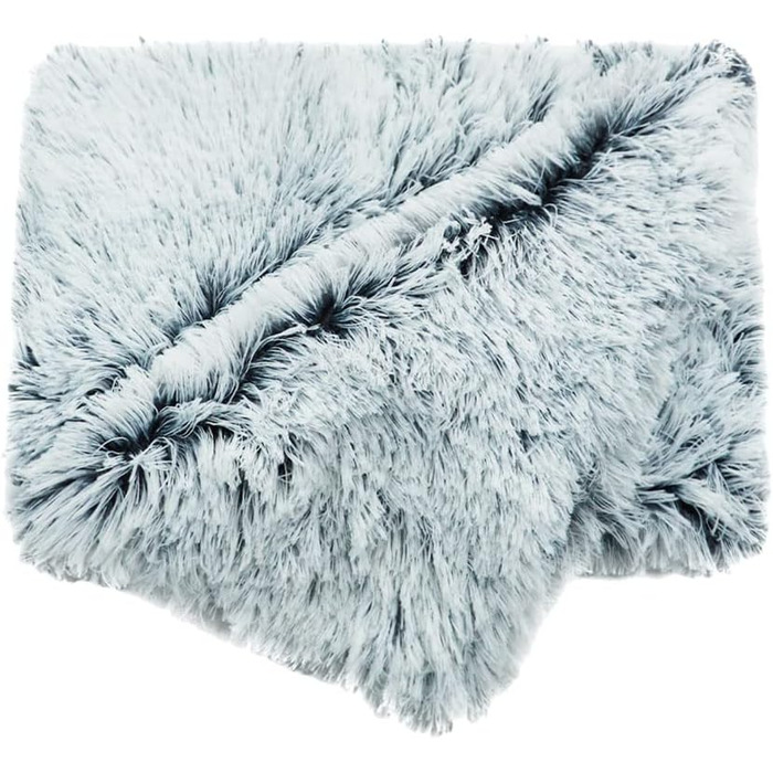 MISSMAO Килимок для собак, Люкс плюшевий м'який, миючий, для собак та котів, білий, сіро-білий (XL 127x100 см)