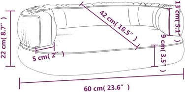 Крісло-ліжко для собак VidaXL, ергономічне, з пінопласту, 75x53 см, штучна шкіра, блакитне