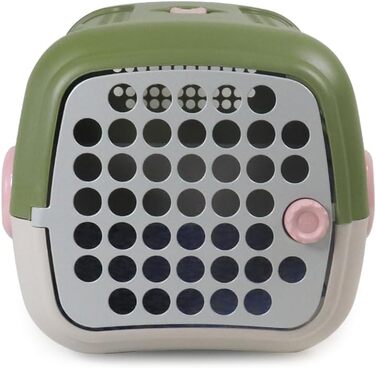 Транспортний бокс для собак та котів UNITED PETS A.U.T.O. - міцний, виготовлений в Італії, зелений/бежевий, з гігієнічною підстилкою, 51 x 37 x 33 см