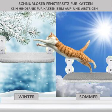 Гамак для котів Bibykivn на вікно, розкладний, сірий плюш + сітка, 52×30 см