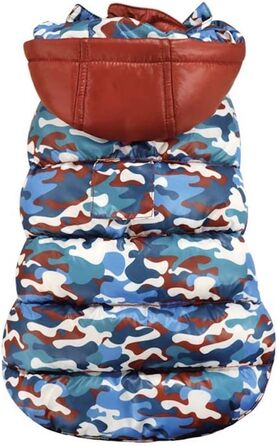 Водонепроникний дощовик для собак Croci Montreal, розмір спини 35 см, з флісовою підкладкою, регульований з гумкою та отвором для повідка/шлейки, блискучий колір (камуфляж та червоний)