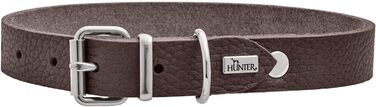Нашийник для собак HUNTER Grenada з натуральної шкіри, темно-коричневий, ручної роботи, Німеччина, для тренувань та повсякденного використання, міцний, комфортний, розмір XS-S, обхват 28-32 см