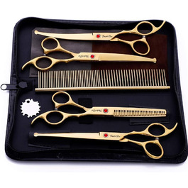 Набір професійних ножиць для грумінгу собак та котів (4 шт.) з нержавіючої сталі