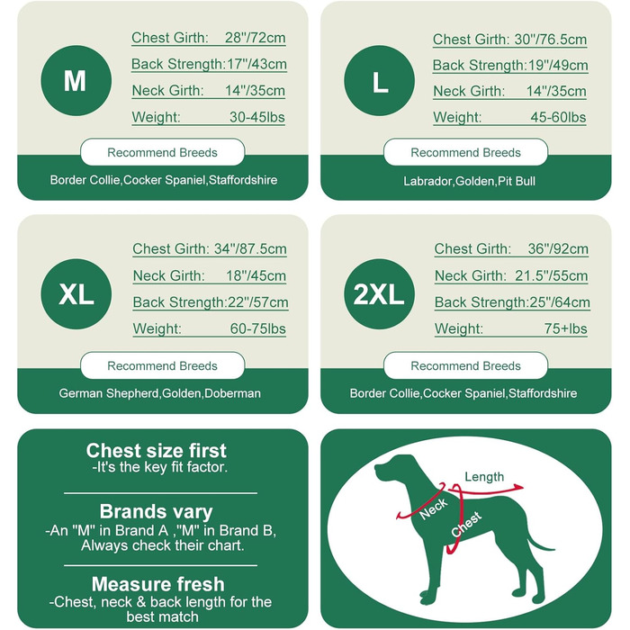 Пуловер для собак, теплий халат для великих порід, пуловер з коміром-стійкою для осені та зими, в'язаний для Golden Retriever, Labrador, Dobermann, розмір Medium (обхват грудей 27'-28') (зелений)